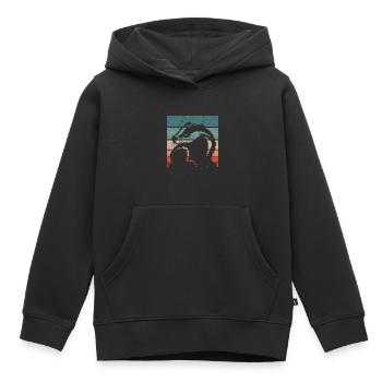 Retro Honigdachs Vintage Honigdachs - Kinder Premium Organic Hoodie - Schwarz - Vorne - AI Model Kid Male (0cm)