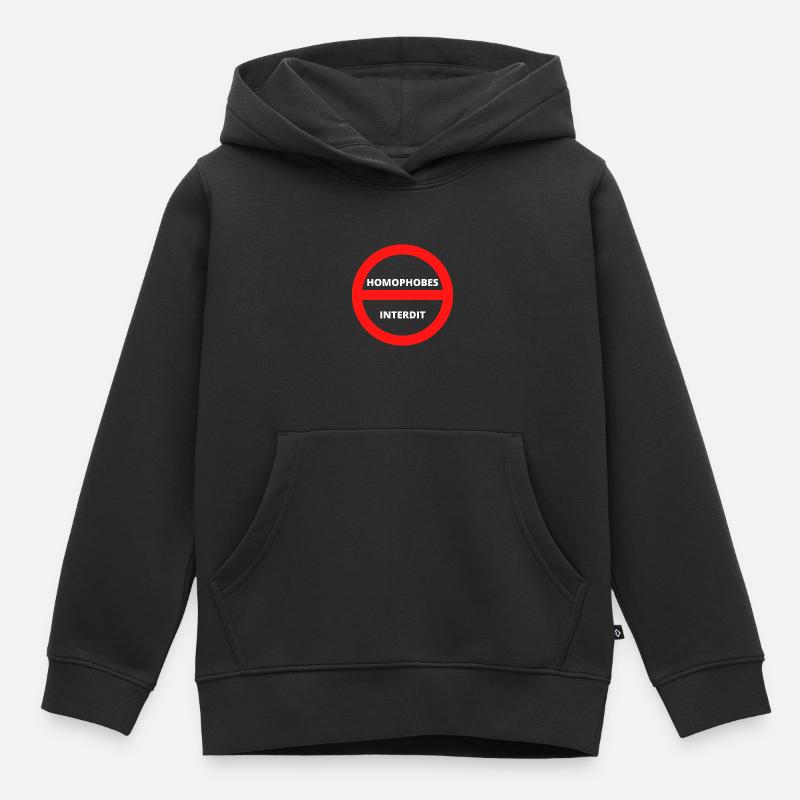 HOMOPHOBES INTERDIT - Sweat Premium à capuche enfant bio - noir