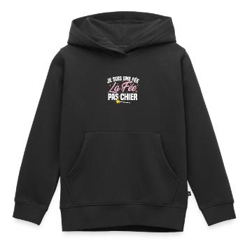 Je suis une fée la fée pas chier - Sweat Premium à capuche enfant bio - noir - Devant - AI Model Kid Male (0cm)