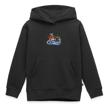 Seglen Segelboot Segler - Kinder Premium Organic Hoodie - Schwarz - Vorne - AI Model Kid Male (0cm)