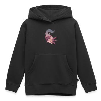 Axolotl Ambystoma Kawaii Tiere Amphibien Züchter - Kinder Premium Organic Hoodie - Schwarz - Vorne - AI Model Kid Male (0cm)