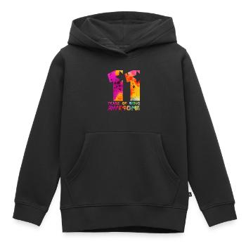 11 ANS D’ÊTRE UNE LICORNE GÉNIALE 11E ANNIVERSAIRE - Sweat Premium à capuche enfant bio - noir - Devant - AI Model Kid Male (0cm)