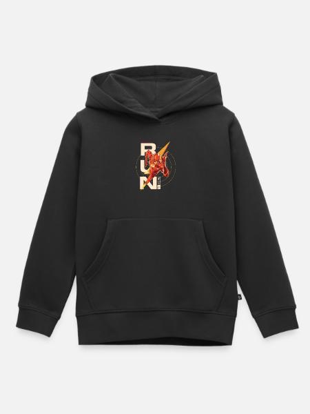 The Flash Schriftzug RUN. - Kinder Premium Organic Hoodie - Schwarz