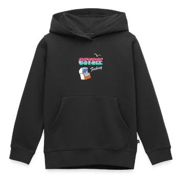 Sensation de la mer Baltique - Sweat Premium à capuche enfant bio - noir - Devant - AI Model Kid Male (0cm)