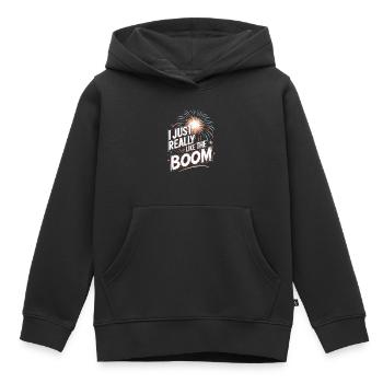 Pyrotechnie Feux d’artifice Pyrotechnie - Sweat Premium à capuche enfant bio - noir - Devant - AI Model Kid Male (0cm)