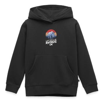 Rhinocéros Rhinocéros - Sweat Premium à capuche enfant bio - noir - Devant - AI Model Kid Male (0cm)