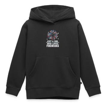 Pyrotechnie Feux d’artifice Pyrotechnie - Sweat Premium à capuche enfant bio - noir - Devant - AI Model Kid Male (0cm)