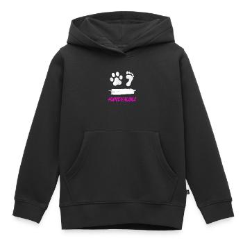 Hundemama HUND TShirt Spruch Hundepapa - Kinder Premium Organic Hoodie - Schwarz - Vorne - AI Model Kid Male (0cm)