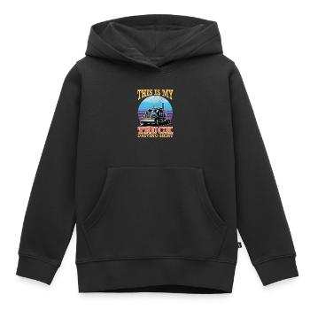 Camionneur Diesel Big Rig Semi-Remorque Camion Chauffeur - Sweat Premium à capuche enfant bio - noir - Devant - AI Model Kid Male (0cm)