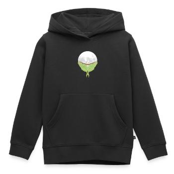 Actias luna - Nachtfalter vor Mond - Kinder Premium Organic Hoodie - Schwarz - Vorne - AI Model Kid Male (0cm)