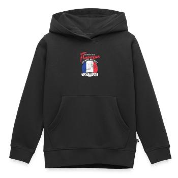 Ich brauch keine Therapie ich muss nach Frankreich - Kinder Premium Organic Hoodie - Schwarz - Vorne - AI Model Kid Male (0cm)