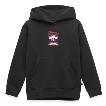 Ich brauch keine Therapie ich muss in die Slowakei - Kinder Premium Organic Hoodie - Schwarz - Vorne - AI Model Kid Male (0cm)