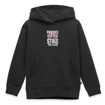 Pensée Fleur Live Gear Pensées Plantes Pensées - Sweat Premium à capuche enfant bio - noir - Devant - AI Model Kid Male (0cm)