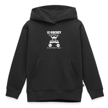 Eishockey ruft mich...ich muss gehen! - Kinder Premium Organic Hoodie - Schwarz - Vorne - AI Model Kid Male (0cm)