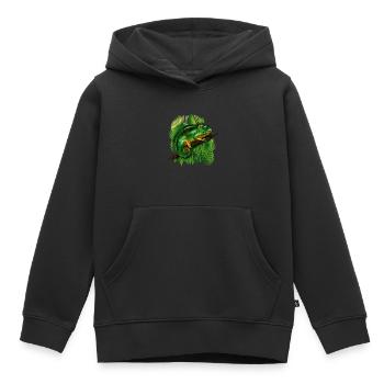Chamäleon-Dschungel-tierisches cooles Eidechsen-tropisches Geschenk - Kinder Premium Organic Hoodie - Schwarz - Vorne - AI Model Kid Male (0cm)
