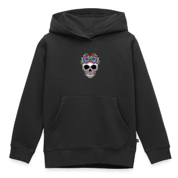 Zucker Schädel Tag der Toten Geschenk - Kinder Premium Organic Hoodie - Schwarz - Vorne - AI Model Kid Male (0cm)