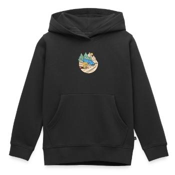 Sauteurs à ski sur le tremplin de saut à ski, Zieeeehhhh - Sweat Premium à capuche enfant bio - noir - Devant - AI Model Kid Male (0cm)