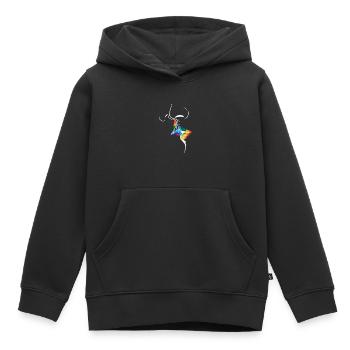 Défilé LGBTQ Rainbow Flag Kiss - Sweat Premium à capuche enfant bio - noir - Devant - AI Model Kid Male (0cm)