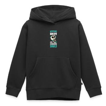 Frapper des trous et écraser des âmes Cadeau de billard - Sweat Premium à capuche enfant bio - noir - Devant - AI Model Kid Male (0cm)