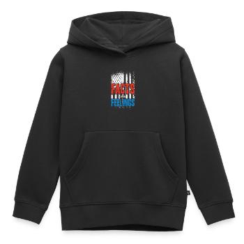 Drapeau américain, faits sur les sentiments - Sweat Premium à capuche enfant bio - noir - Devant - AI Model Kid Male (0cm)