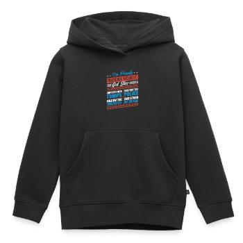 Je suis politiquement incorrect, fier d’être américain - Sweat Premium à capuche enfant bio - noir - Devant - AI Model Kid Male (0cm)