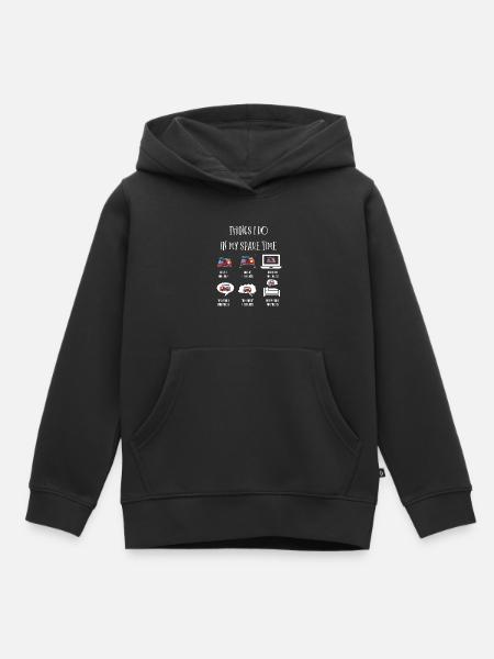 Ce que je fais, camion de pompiers, camions de pompiers - Sweat Premium à capuche enfant bio - noir