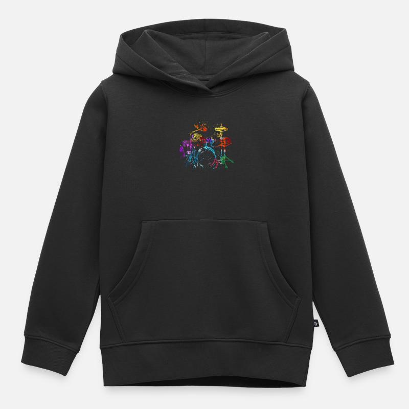 Schlagzeug, Schlagzeuger - Kinder Premium Organic Hoodie - Schwarz