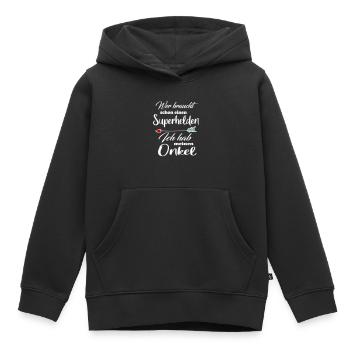 Superhelden Familie Onkel - Kinder Premium Organic Hoodie - Schwarz - Vorne - AI Model Kid Male (0cm)
