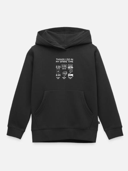 Schachspieler, Schachspiel, Schachliebhaber - Kinder Premium Organic Hoodie - Schwarz