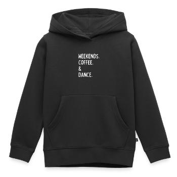 Kaffeetanz am Wochenende - Kinder Premium Organic Hoodie - Schwarz - Vorne - AI Model Kid Male (0cm)