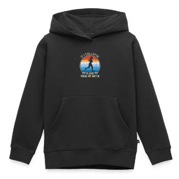 Si je m’effondre s’il vous plaît mettre en pause ma montre les femmes en train de courir - Sweat Premium à capuche enfant bio - noir - Devant - AI Model Kid Male (0cm)