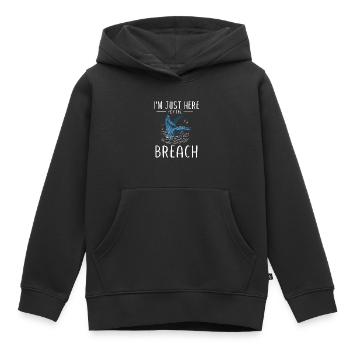 Baleines, baleines, observation des baleines, observation des baleines - Sweat Premium à capuche enfant bio - noir - Devant - AI Model Kid Male (0cm)