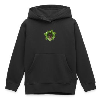 Tropical Doberman - Sweat Premium à capuche enfant bio - noir - Devant - AI Model Kid Male (0cm)
