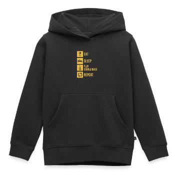 Double bass Double bass player Double bass player - Kids Premium Organic Hoodie - black - Front - AI Model Kid Male (0cm)