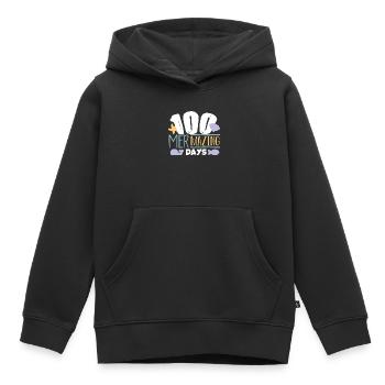 100 days school, 100 days smarter, school - Kids Premium Organic Hoodie - black - Front - AI Model Kid Male (0cm)