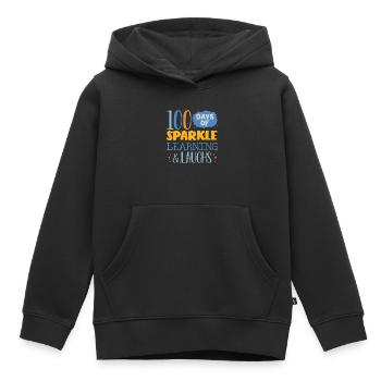 100 days school, 100 days smarter, school - Kids Premium Organic Hoodie - black - Front - AI Model Kid Male (0cm)