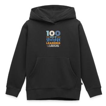 100 days school, 100 days smarter, school - Kids Premium Organic Hoodie - black - Front - AI Model Kid Male (0cm)