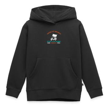 Courses de voitures de sprint, voitures de sprint, courses sur piste de terre - Sweat Premium à capuche enfant bio - noir - Devant - AI Model Kid Male (0cm)