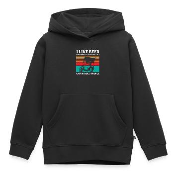 Courses de voitures de sprint, voitures de sprint, courses sur piste de terre - Sweat Premium à capuche enfant bio - noir - Devant - AI Model Kid Male (0cm)