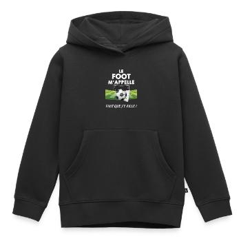 Stade de foot Humour portable - Sweat Premium à capuche enfant bio - noir - Devant - AI Model Kid Male (0cm)
