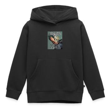Der Staat muss mir nicht unter die Arme greifen - Kinder Premium Organic Hoodie - Schwarz - Vorne - AI Model Kid Male (0cm)