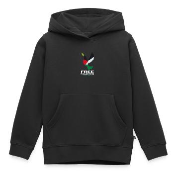 Colombe de la liberté de la Palestine libre - Sweat Premium à capuche enfant bio - noir - Devant - AI Model Kid Male (0cm)