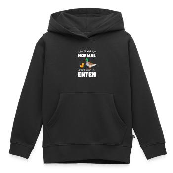 Enten Ente Geflügel Geschenk - Kinder Premium Organic Hoodie - Schwarz - Vorne - AI Model Kid Male (0cm)