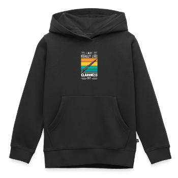 Clarinette Clarinette Clarinette Cadeau joueur - Sweat Premium à capuche enfant bio - noir - Devant - AI Model Kid Male (0cm)