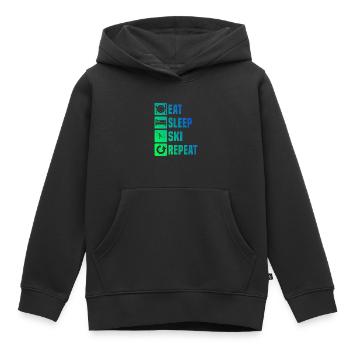 Ski de fond Patinage Ski de fond Patinage Classique de fond - Sweat Premium à capuche enfant bio - noir - Devant - AI Model Kid Male (0cm)