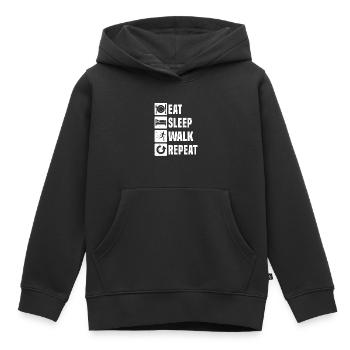 Walken Walking Nordic Walking Walker Damen - Kinder Premium Organic Hoodie - Schwarz - Vorne - AI Model Kid Male (0cm)