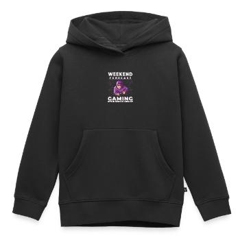 Wochenendprognose Gaming Lustiger Computerfreak - Kinder Premium Organic Hoodie - Schwarz - Vorne - AI Model Kid Male (0cm)
