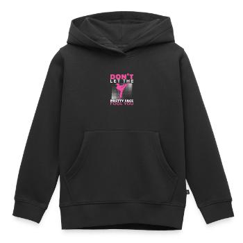 Don't Let The Pretty Face Fool You Drôle Karaté - Sweat Premium à capuche enfant bio - noir - Devant - AI Model Kid Male (0cm)