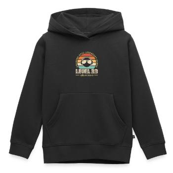 Level 33 - Kids Premium Organic Hoodie - black - Front - AI Model Kid Male (0cm)