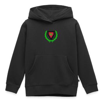Maroc (armoiries & couronne de laurier) - Sweat Premium à capuche enfant bio - noir - Devant - AI Model Kid Male (0cm)
